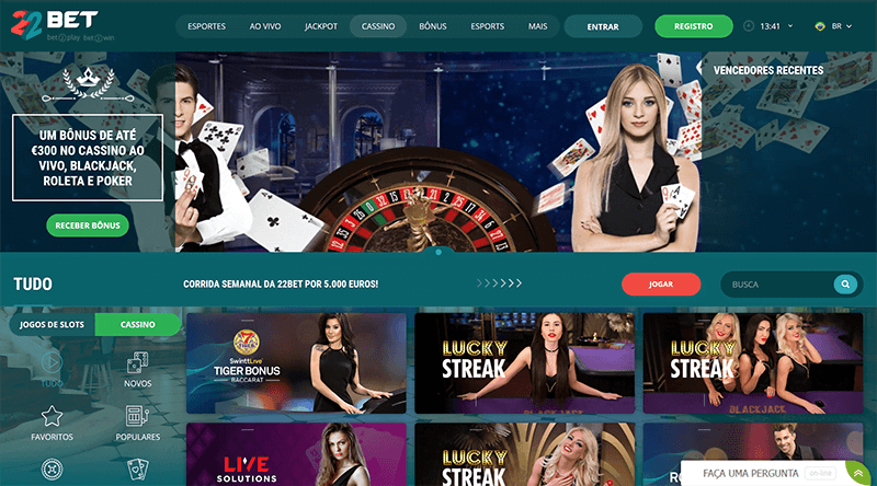 casino Page Review of 22bet Canada